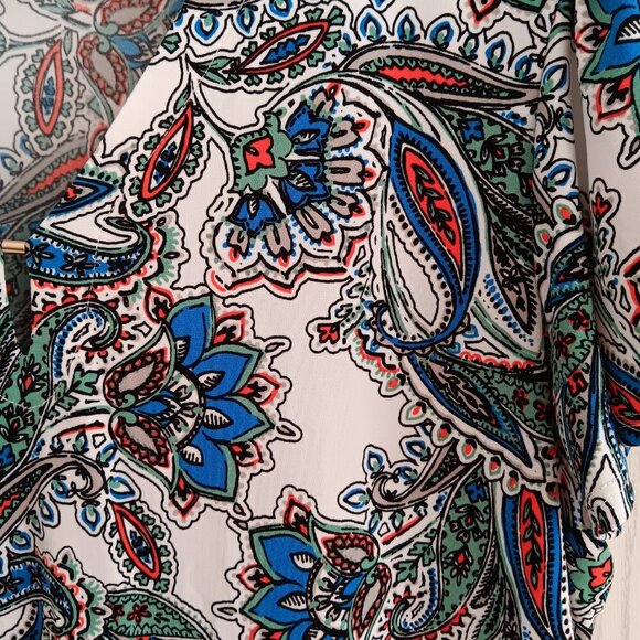Jones New York Women's Blouse Floral Paisley Short Sleeve Casual Dressy Size‎ XL - Picture 4 of 7